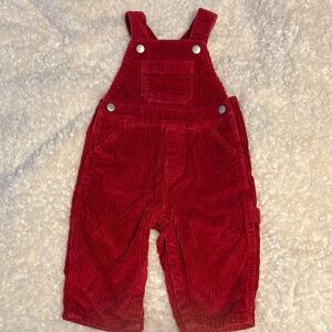 Hanna Andersson Red Corduroy Baby Overalls 6-12M